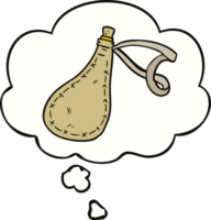 cartoon water sack and thought bubble png