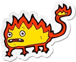sticker of a cartoon little fire demon png