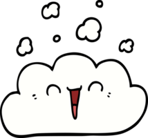 nuvola felice di doodle del fumetto png