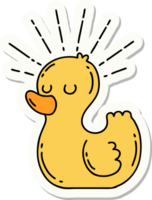 sticker of tattoo style rubber duck png