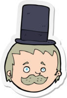 sticker of a cartoon man wearing top hat png