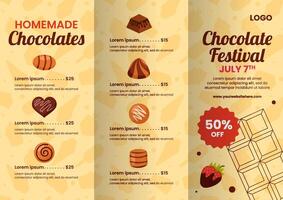 Chocolate Day Brochure Cartoon Hand Drawn Templates Background Illustration vector