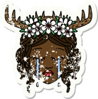 crying human druid illustration png