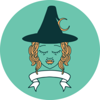 half orc witch character face with banner icon png