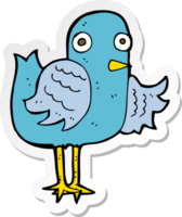 sticker of a cartoon bird waving wing png