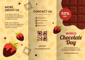 Chocolate Day Brochure Cartoon Hand Drawn Templates Background Illustration vector