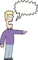 cartoon terrified man with speech bubble png