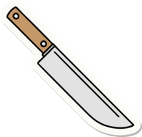 tattoo style sticker of knife png