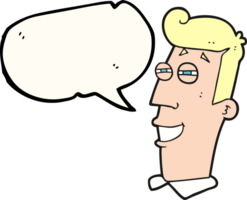 speech bubble cartoon grinning man png