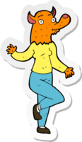 adesivo de uma mulher de raposa dançando de desenho animado png