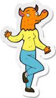 sticker van een tekenfilm dansen vos vrouw png