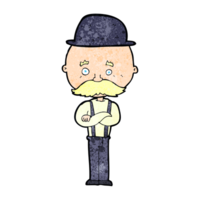 cartoon man wearing bowler hat png