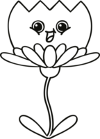 line drawing cartoon flower png