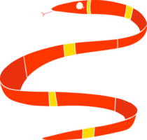 flat color style cartoon sea snake png