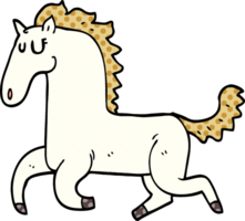 doodle de desenho animado cavalo correndo png
