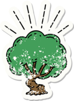 grunge sticker of tattoo style tree png