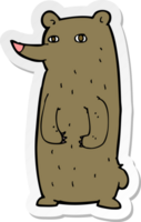 sticker of a funny cartoon bear png