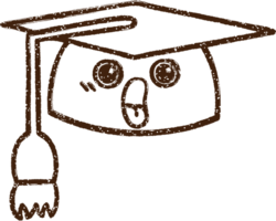 chapeau de graduation dessin au fusain png