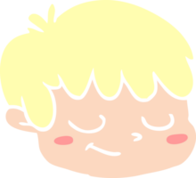 flat color style cartoon male face png