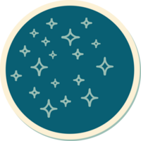 tattoo style sticker of a stars png