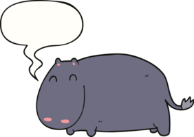 cartoon hippo and speech bubble png