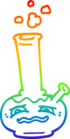 regenboog gradiënt lijntekening cartoon bong png