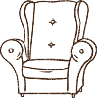 comfortabel fauteuil houtskool tekening png