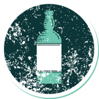 distressed sticker tattoo style icon of a bottle png