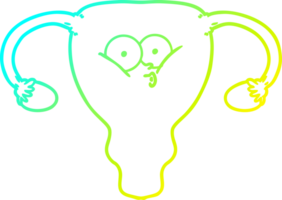 cold gradient line drawing cartoon uterus png