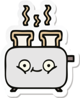 sticker of a cute cartoon of a toaster png