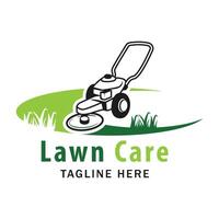 Lawncare logo design template, Lawn mower logo clipart. Suitable for landscaping business. vector