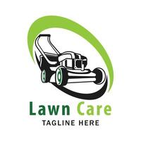 Lawncare logo design template, Lawn mower logo clipart. Suitable for landscaping business. vector