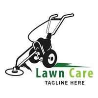 Lawncare logo design template, Lawn mower logo clipart. Suitable for landscaping business. vector