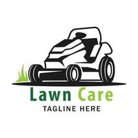 Lawncare logo design template, Lawn mower logo clipart. Suitable for landscaping business. vector