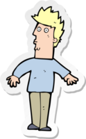 sticker van een cartoon verraste man png