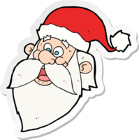 adesivo de um rosto de papai noel alegre de desenho animado png