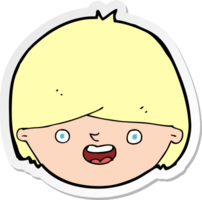 pegatina de una cara feliz de dibujos animados png