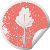 quirky distressed circular peeling sticker symbol tree png