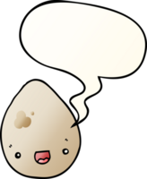 cartoon egg and speech bubble in smooth gradient style png