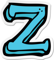 sticker of a cartoon letter Z png