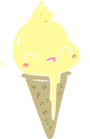 cute flat color style cartoon ice cream png