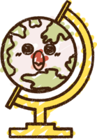 dessin à la craie globe choqué png