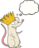 pensamento bolha desenho animado rato vestindo coroa png