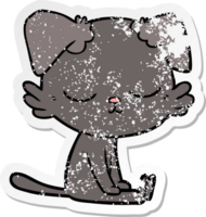 distressed sticker of a cute cartoon dog png