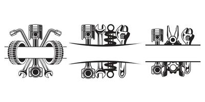 Skull mechanic logo design template, Hardcore mechanic logo clipart, for cricut machines. vector