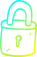 cold gradient line drawing cartoon locked padlock png