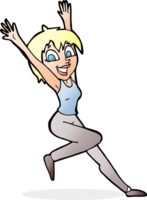 cartoon excited woman png
