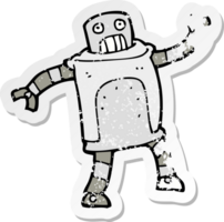 retro noodlijdende sticker van een cartoonrobot png