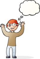 cartoon man with eyes popping out of head with thought bubble png