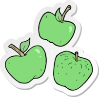 klistermärke av en tecknad friska äpplen png
